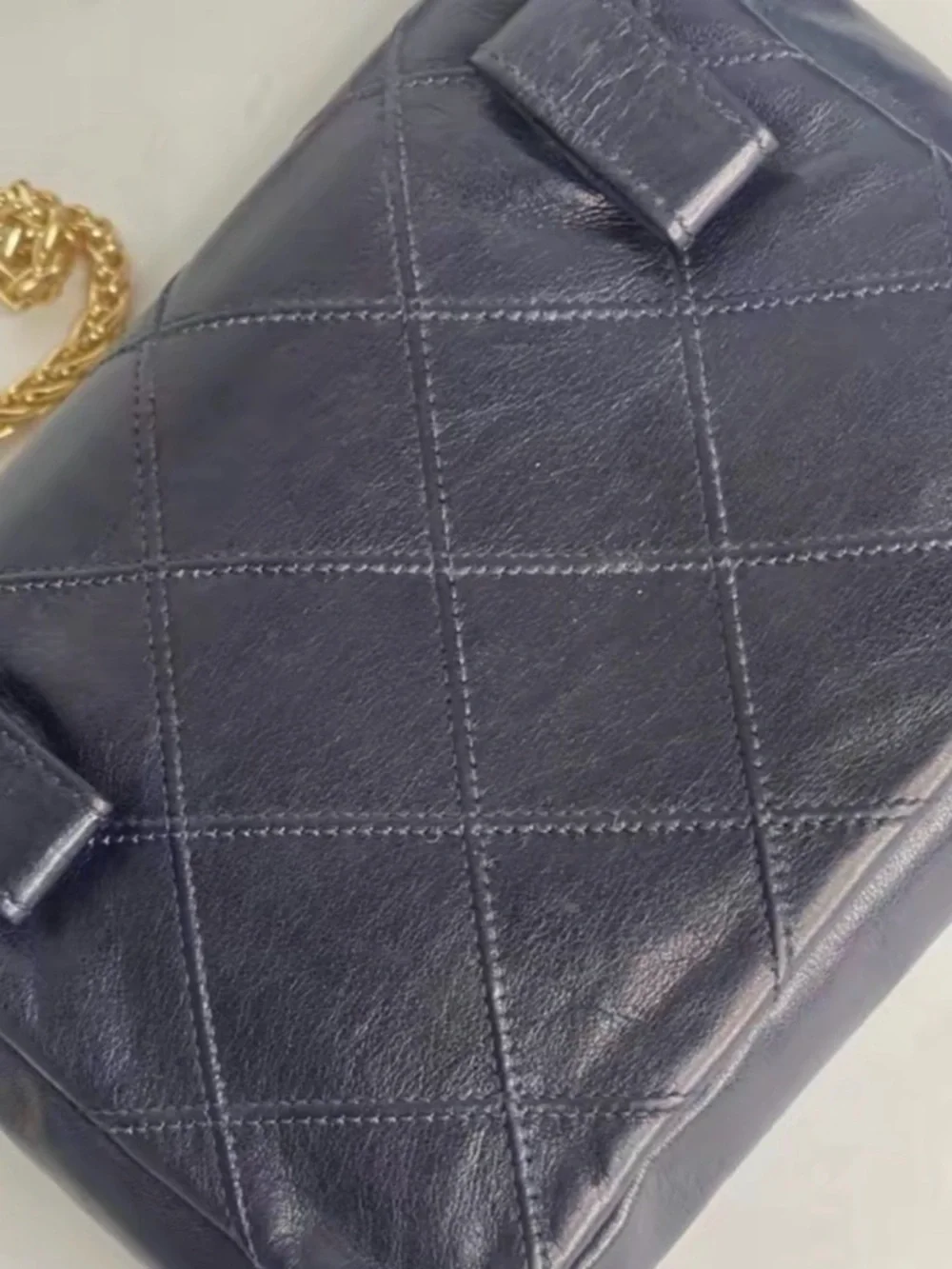 CHANEL Black Quilted Lambskin Crossbody Bag with Gold CC Hardware